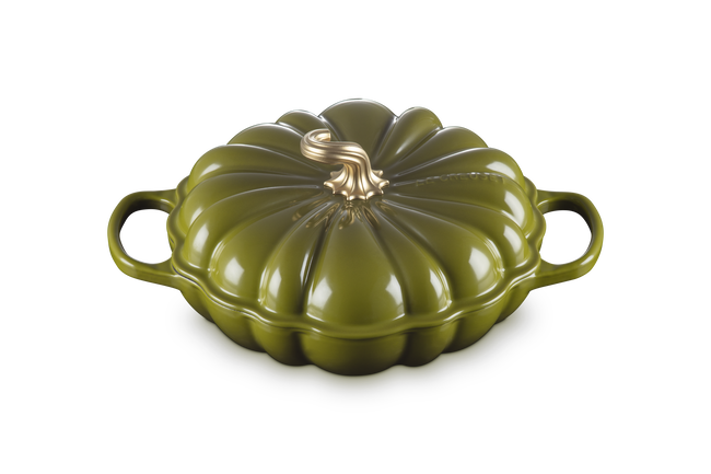 Le Creuset Cast Iron Signature Pumpkin Shallow Casserole 28cm OliveOlive image number 2